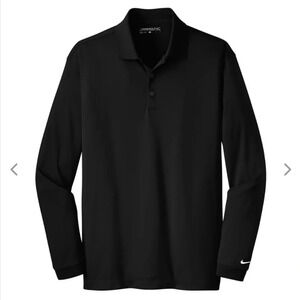 Nike Golf Mens Long Sleeve‎ Athletic Polo Black Size Medium